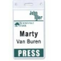 Vertical Vinyl Name Tag Holder w/ Center Slot (2 1/4"x3 1/2")